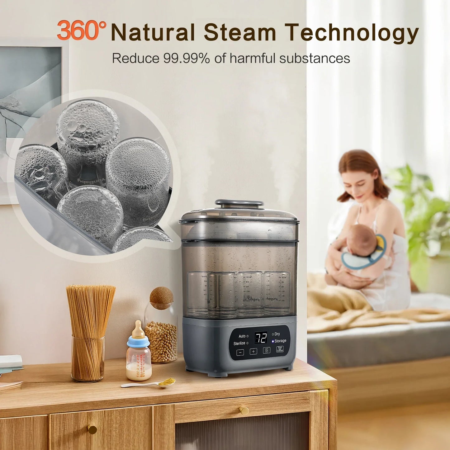Noned 4 In 1 Bottle Sterilizer And Dryer 72H Storage
